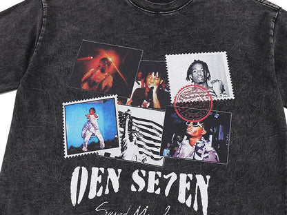 Portrait Design Washed Oversize Short Sleeve T-Shirt WN18591