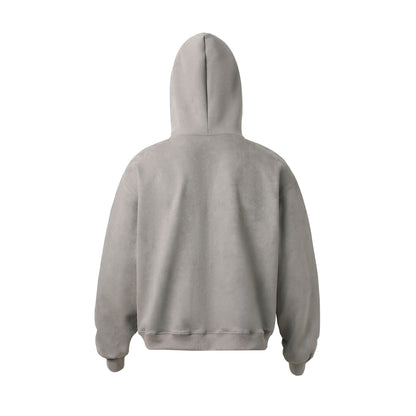 Suede Fabric Zipper Hoodie WN23578
