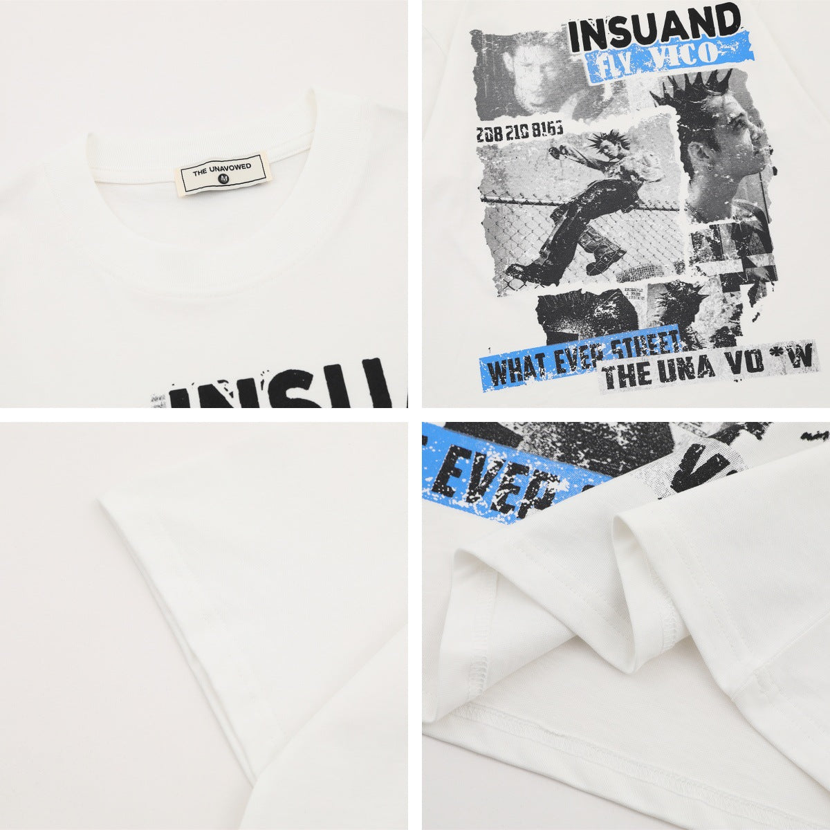 Portrait Graphic Letter Print Short Sleeve T-Shirt WN26822