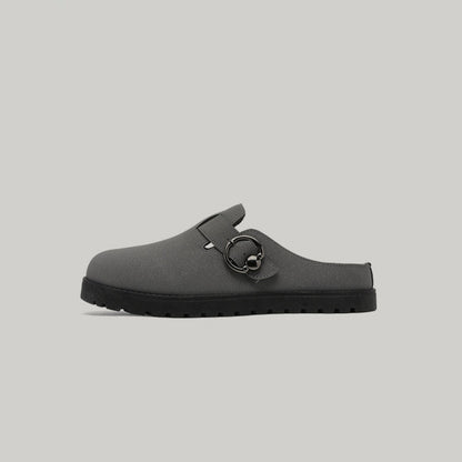Metal Ring Strap Slip-On Mules WN23458