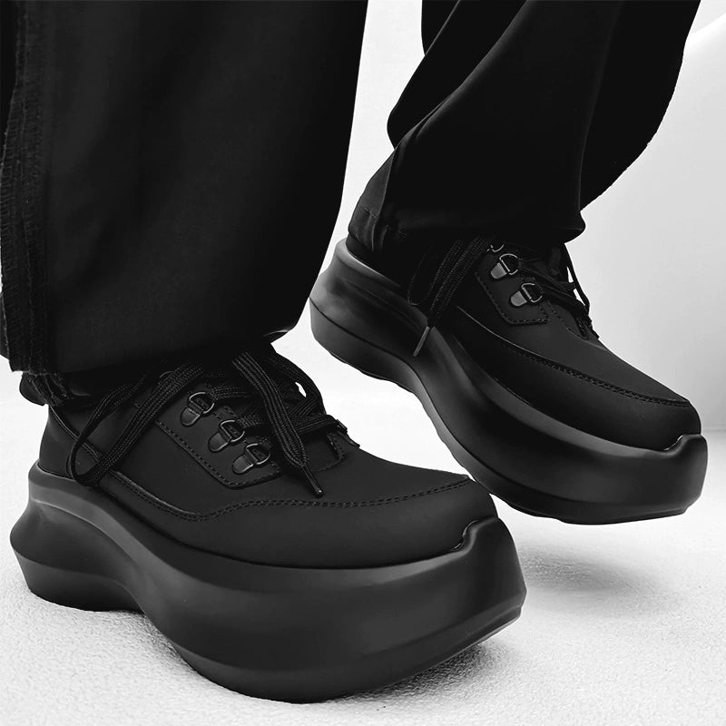 Matte Thick Sole PU Leather Derby Shoes WN21275