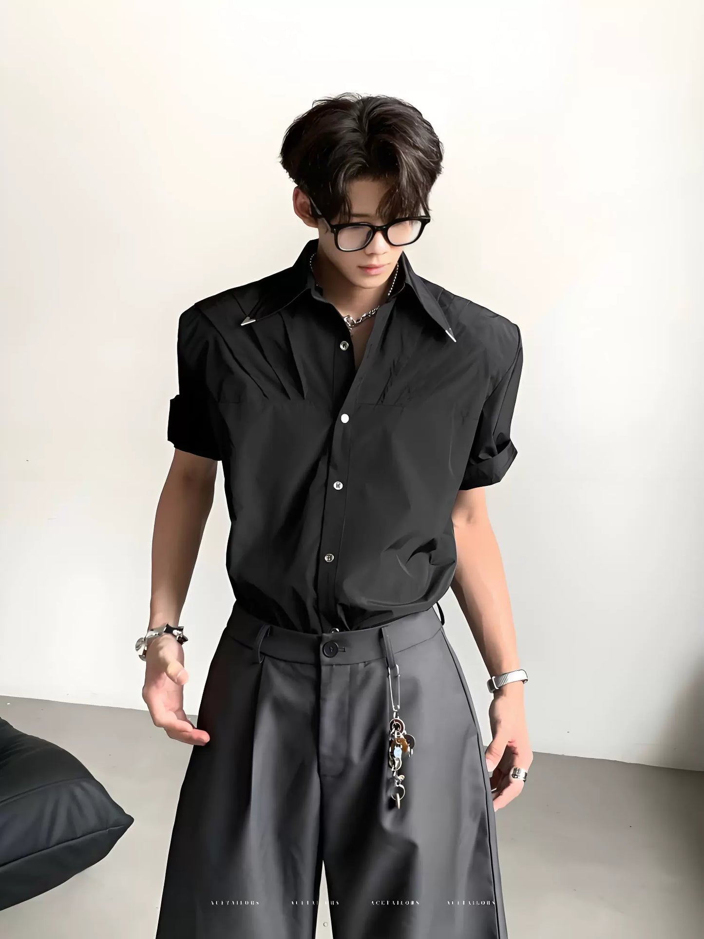 Pleated Wrinkle-Free Short Sleeve Shirt WN20089