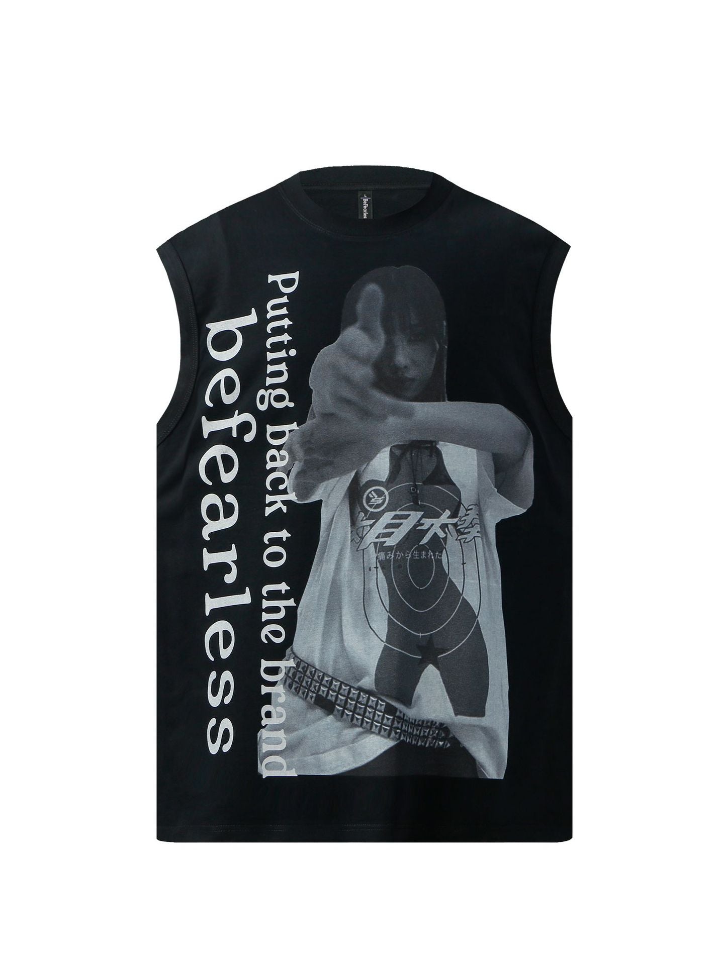Portrait Graphic Letter Sleeveless T-Shirt WN26219
