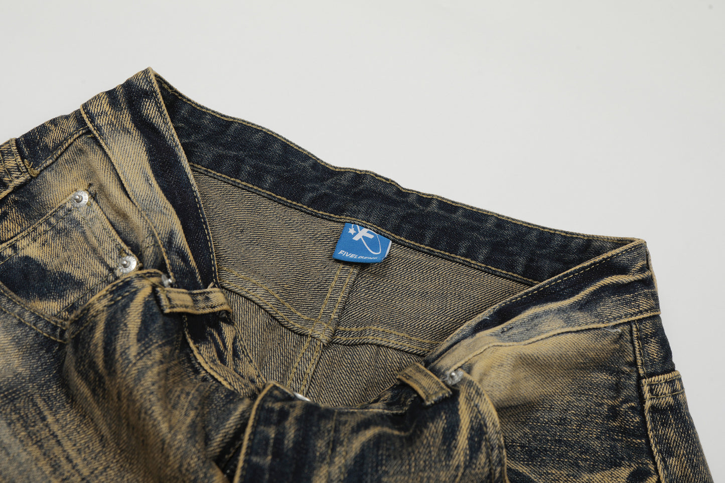 Washed Fade Wide Leg Denim Jeans WN25414