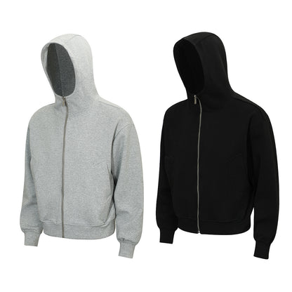 Sudadera con capucha de cremallera corta de gran tamaño WN11361