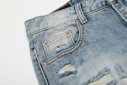 Washed Damage Flare Denim Jeans WN26068