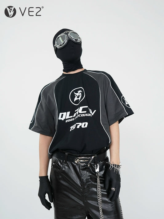 Contrast Graphic Design Oversize Short Sleeve T-Shirt WN17319