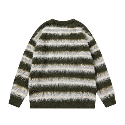 Stripe Oversize Knit Sweater WN11525