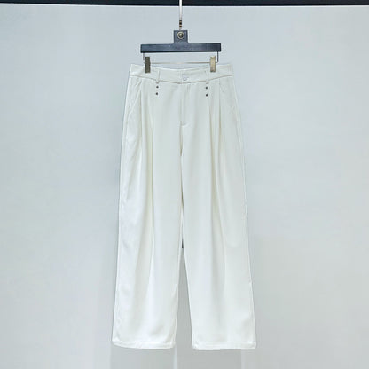 Badge Standing-Collar Short Jacket & Straight Trousers Setup WN23860