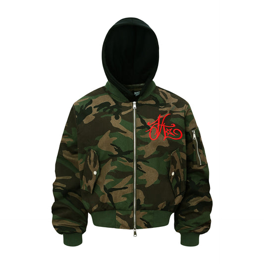 Camouflage Zipper Hooded Jacket WN12931