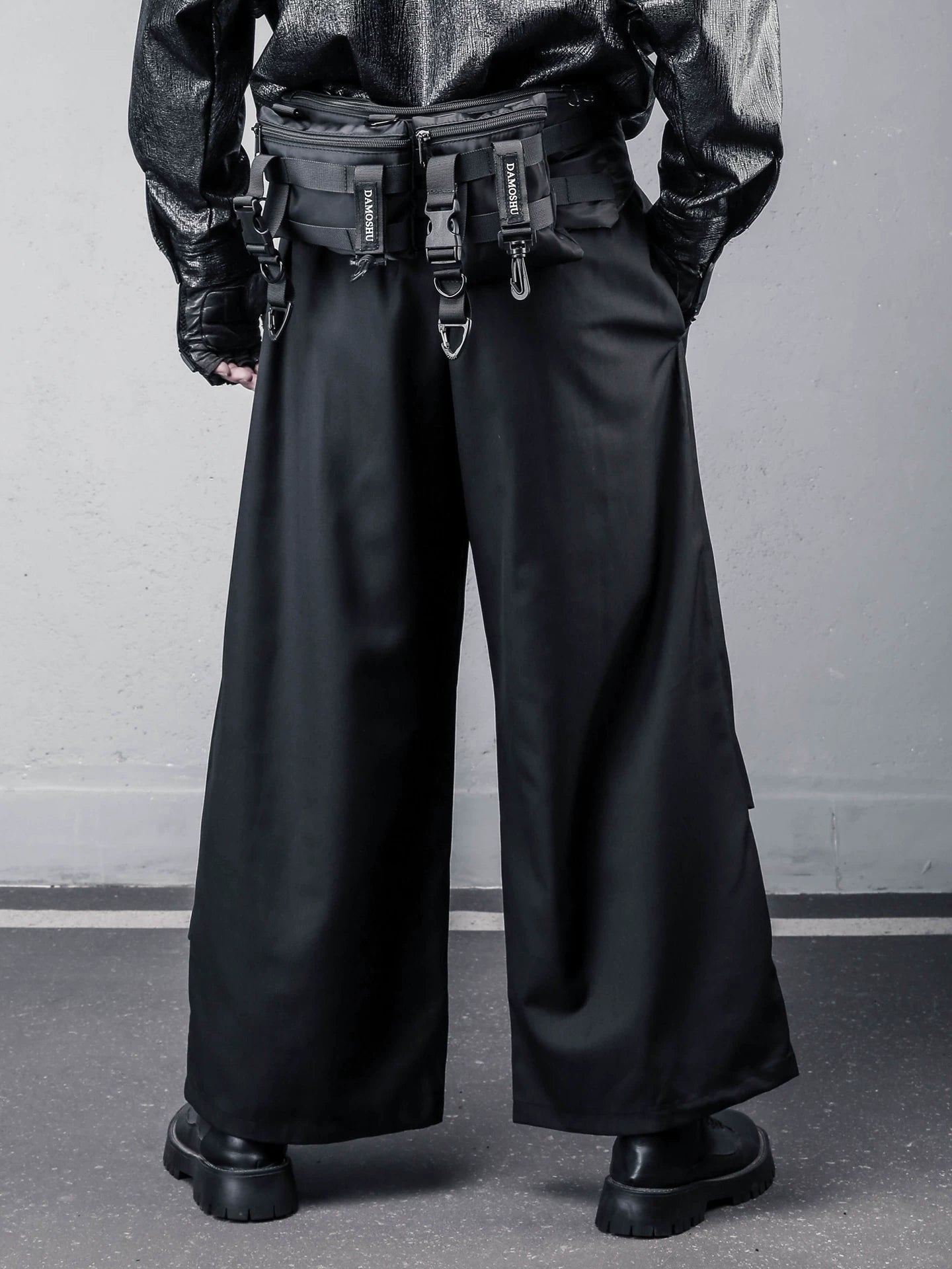Fake Layered Deconstruct Wide Leg Pants WN22493
