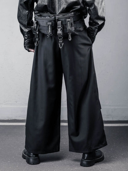 Fake Layered Deconstruct Wide Leg Pants WN22493