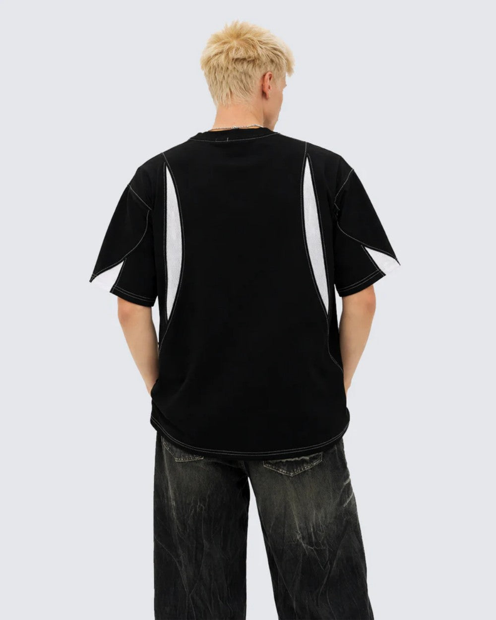 Contrast Panel Raglan Short Sleeve T-Shirt WN28077