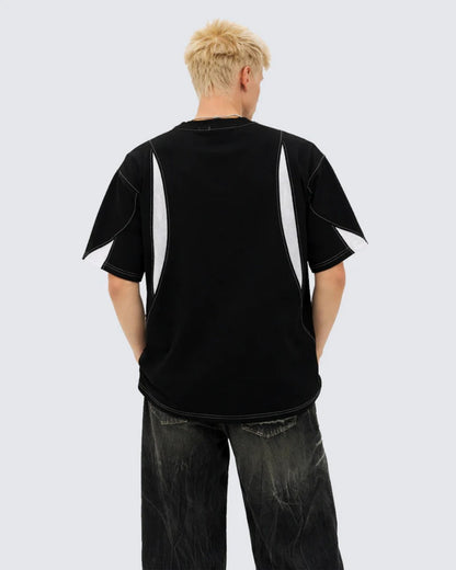 Contrast Panel Raglan Short Sleeve T-Shirt WN28077
