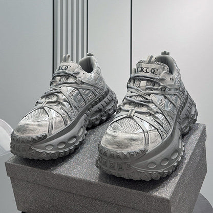 Metallic Mesh Strap Chunky Sole Sneakers WN24615