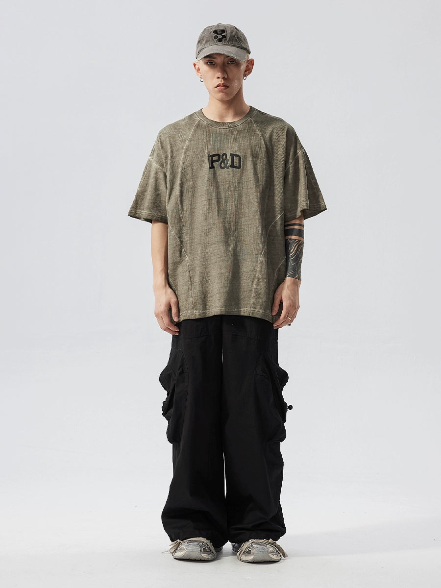 Logo Print Washed Oversize Short Sleeve T-Shirt WN17608