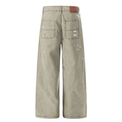 Washed Paint Straight Denim Jeans WN26056