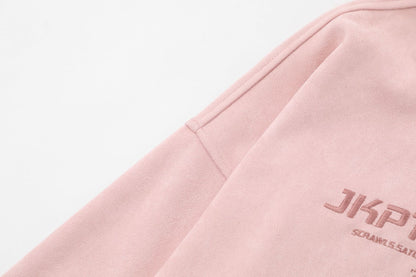 Letter Embroidery Suede Print Sweatshirt WN12697