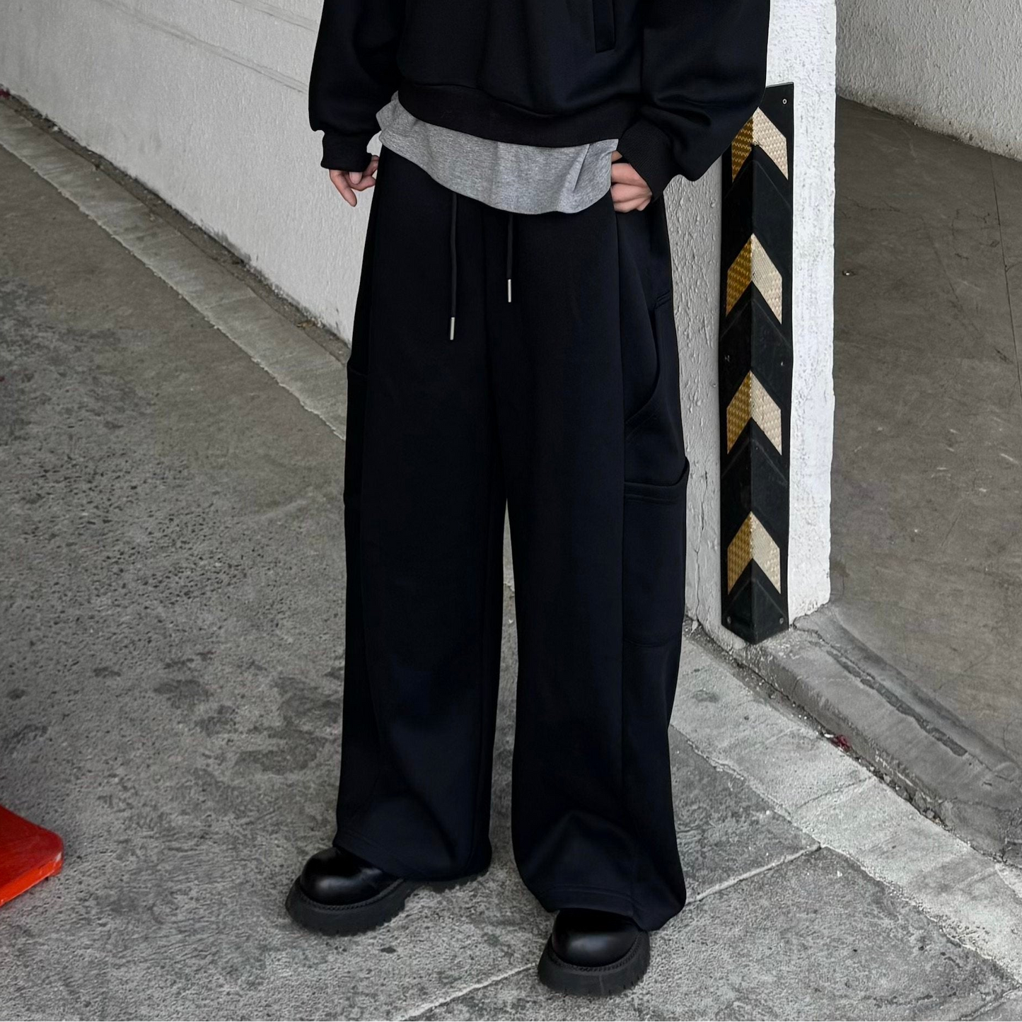 Half Zipper Hoodie & Wide Leg Pants Setup WN25188