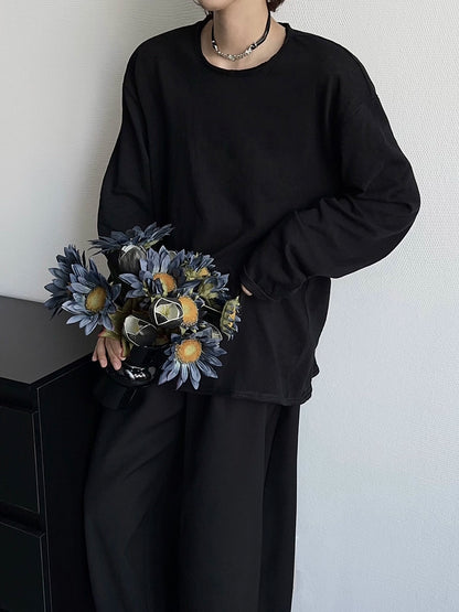 Simple Basic Oversize Long Sleeve T-Shirt WN19362