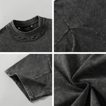 Studs Washed Short Sleeve T-Shirt WN26765