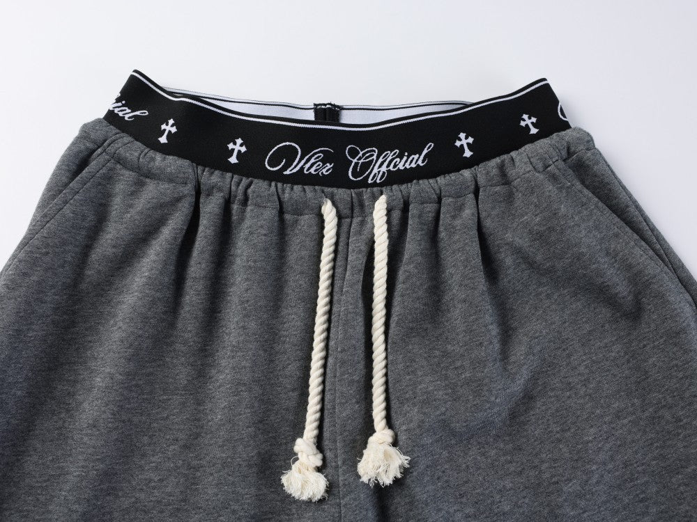 All-Over Graffiti Crackle Puff Print Wide Leg Sweatpants WN27852