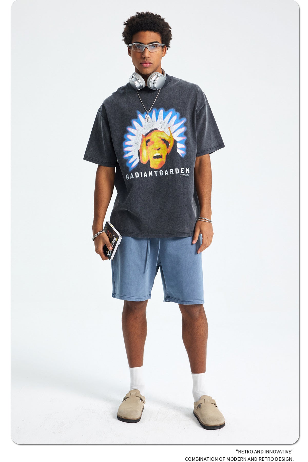 Washed Graphic Print Oversize Short Sleeve T-Shirt WN16249