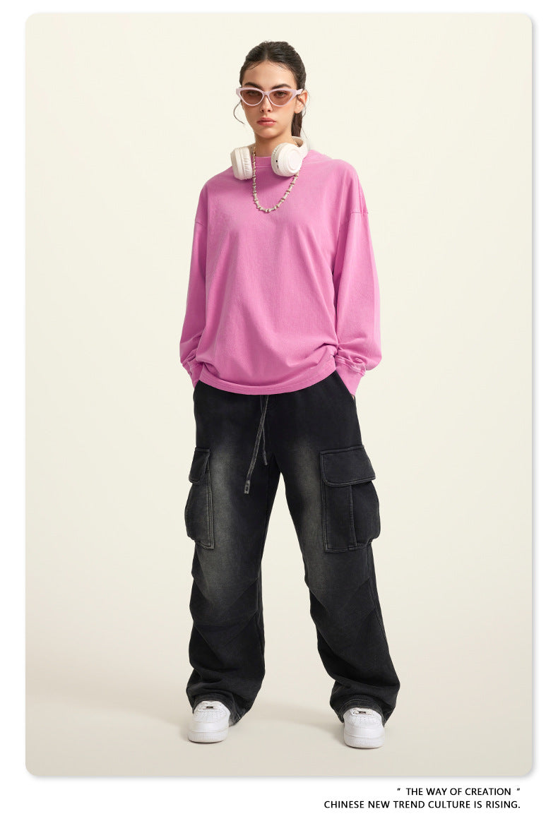 Oversize Washed Long Sleeve T-Shirt WN6052