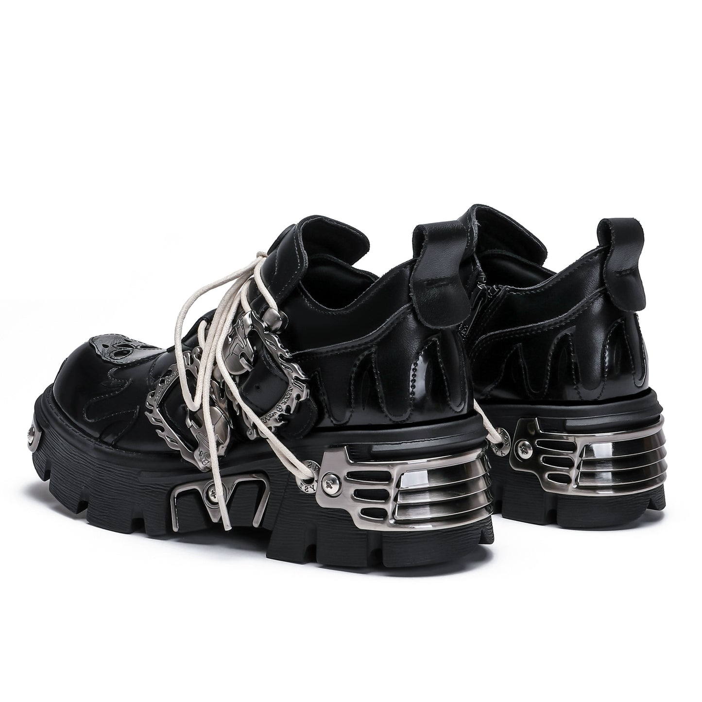 Metal Detail Chunky Sole Derby Leather Shoes WN19192