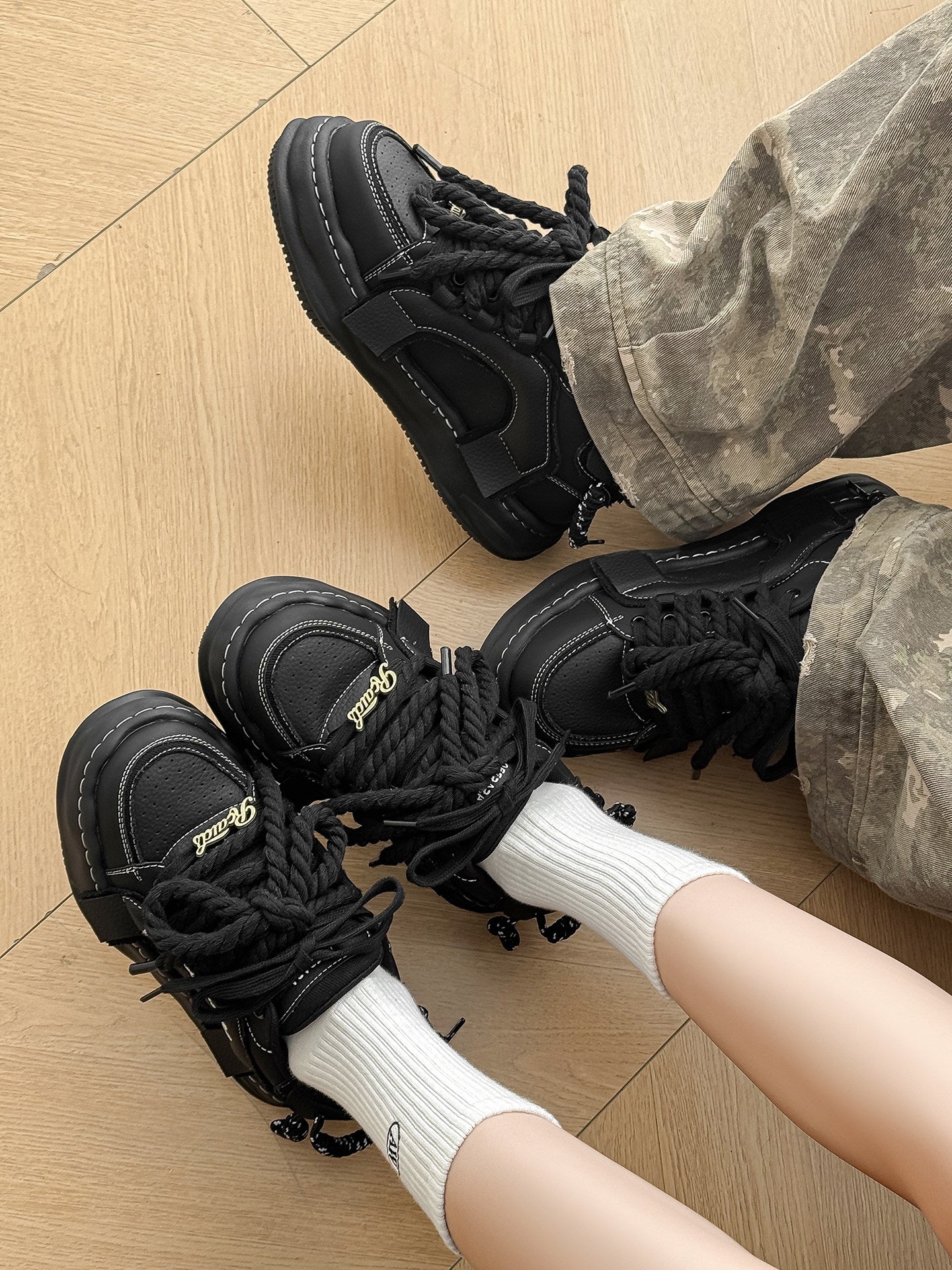 Rope Lace Chunky Sole Sneakers WN24507