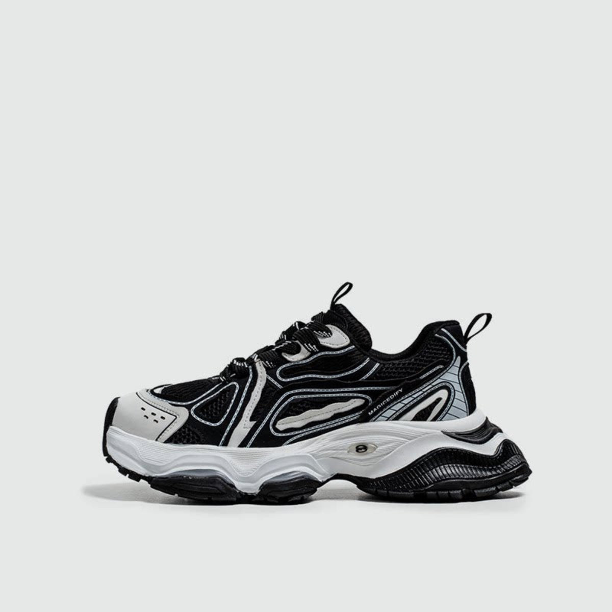 Color Block Platform Chunky Sole Lace-Up Sneakers WN23492