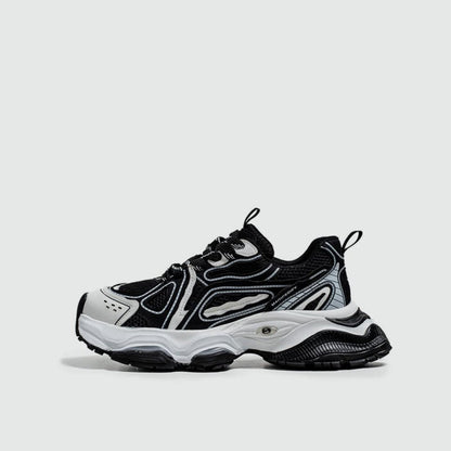 Color Block Platform Chunky Sole Lace-Up Sneakers WN23492