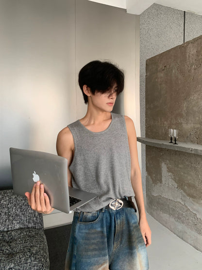 Plain Sleeveless T-Shirt WN19796