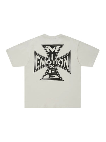 Damage Cross Graphic Short Sleeve T-Shirt WN28008