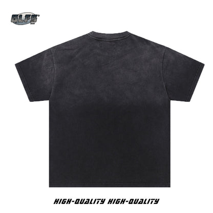 Graphic Art Letter Print Short Sleeve T-Shirt WN26428