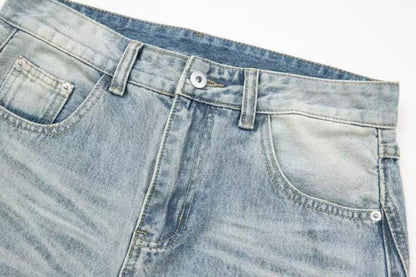 Washed Drape Wide Leg Denim Jeans WN27932