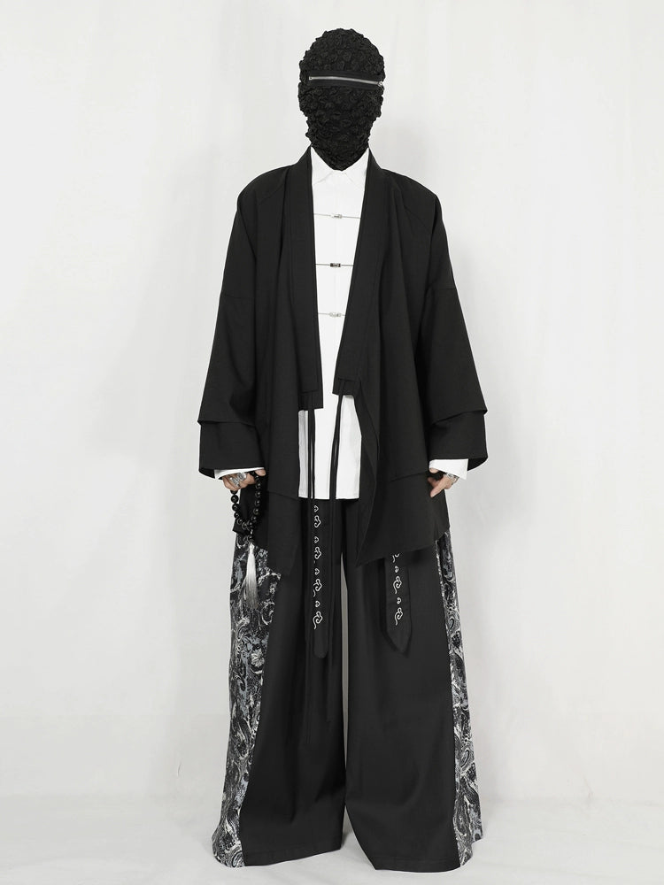 Patchwork Embroidery Wide Leg Trousers WN20166