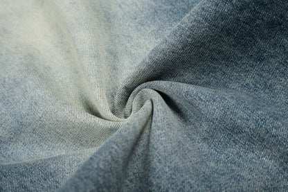 Washed Whisker Curved Denim Jeans WN25970
