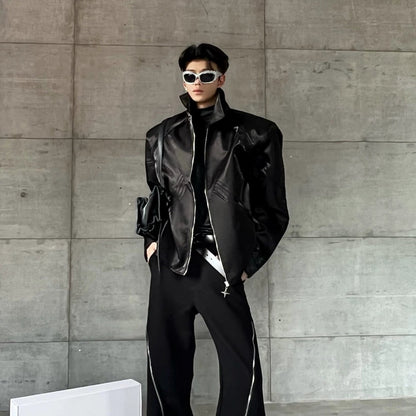 Shoulder-Pad Silky Glossy Tailored Jacket WN21938