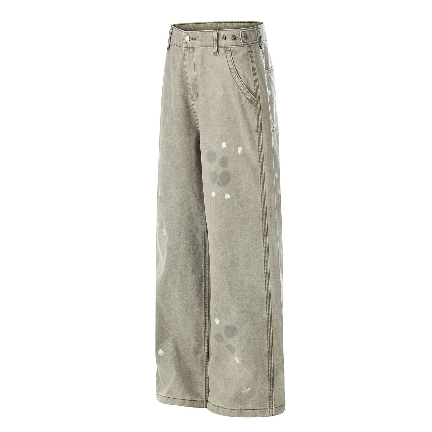 Washed Paint Straight Denim Jeans WN26056