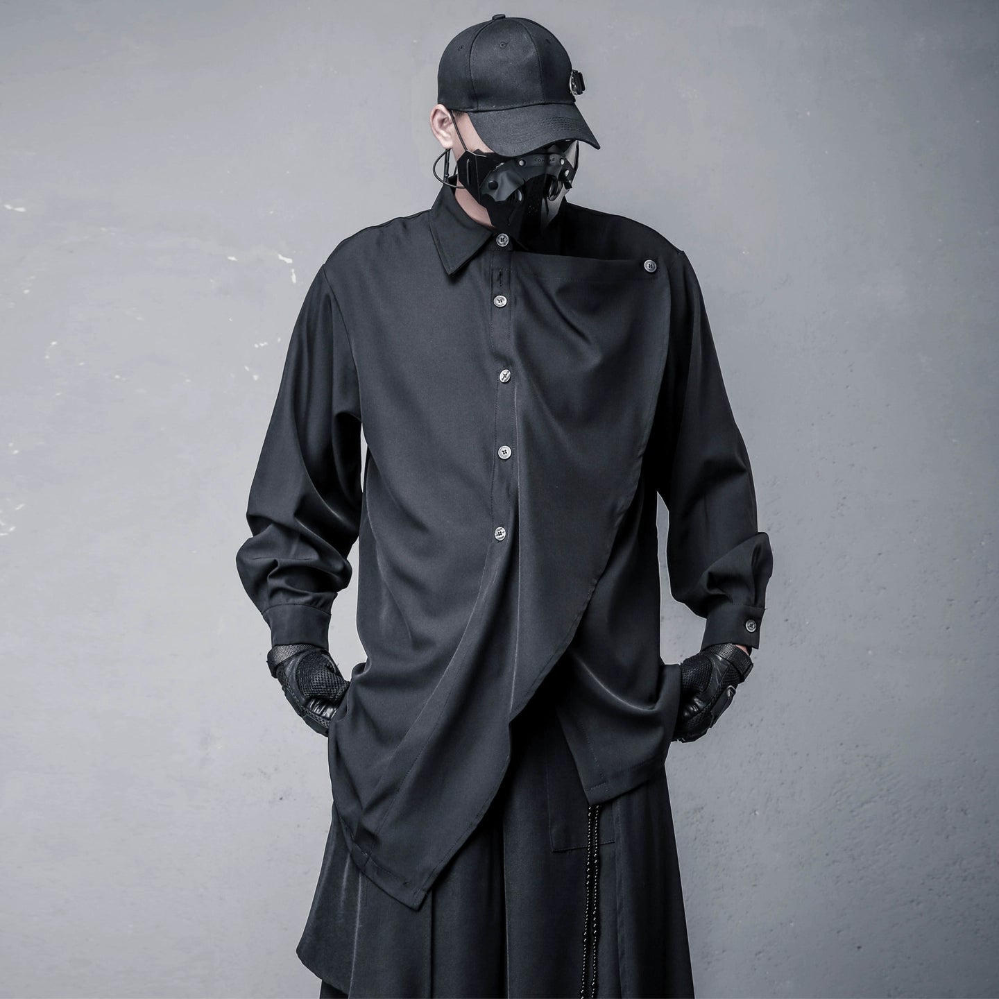 Deconstructed Irregular Design Long Sleeve Shirt WN22314