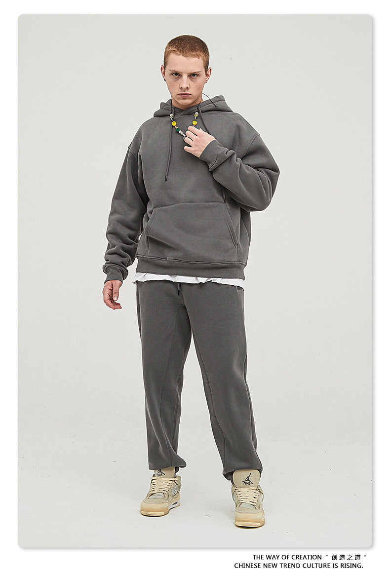 Fleece Lining Oversize Hoodie & Fleece Lining Sweatpants Setup WN9931