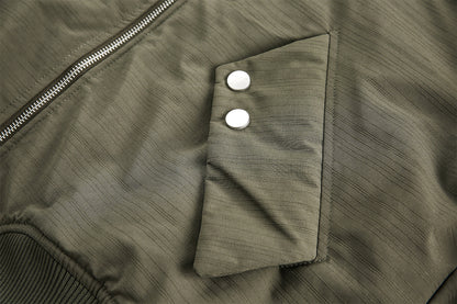 Detachable Fur Collar Flight Jacket WN12705