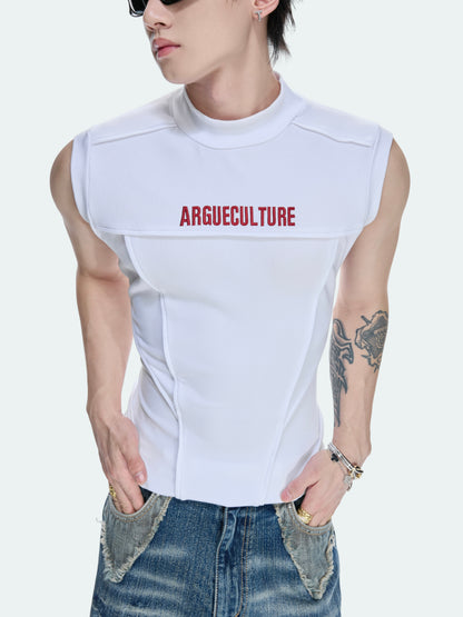 Ribbed Stretch Breathable Embroidery Tank Top WN27040