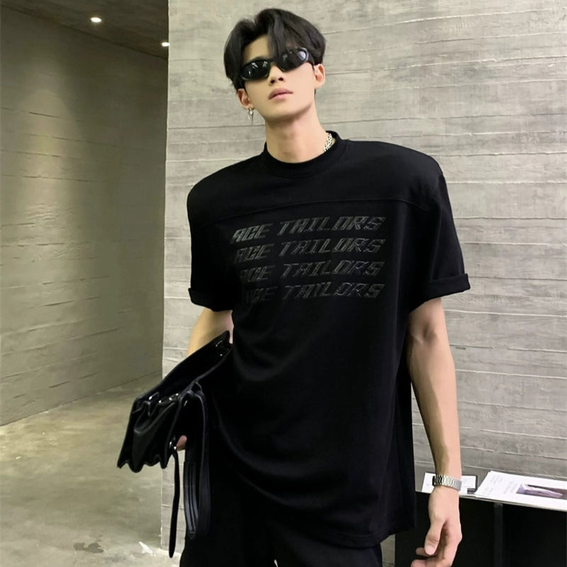 3D Paste Print Washed Short Sleeve T-Shirt WN20048