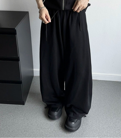 Sporty Wide Leg Sweat Pants WN19371