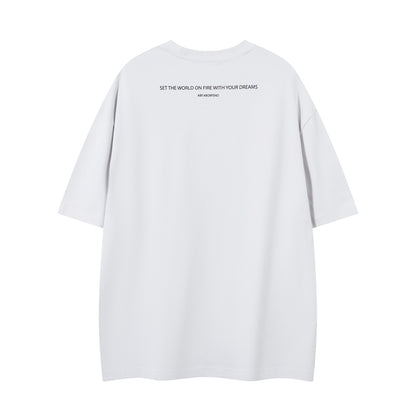 Patchwork Letter Print Short Sleeve T-Shirt WN15062