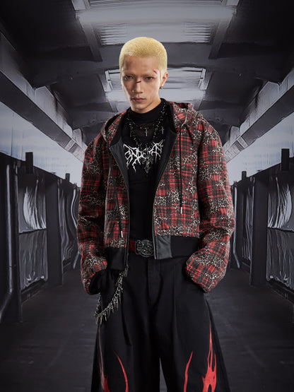 Reversible Hooded Zipper Short Jacket WN22798