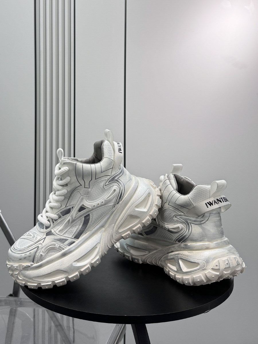 Mesh Panel High-Top Chunky Sole Sneakers WN24608