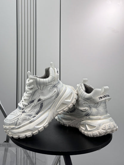 Mesh Panel High-Top Chunky Sole Sneakers WN24608